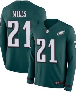 Nike Philadelphia Eagles #21 Jalen Mills Green Team Color Stitched NFL Limited Therma Long Sleeve Jersey