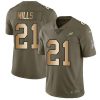 Nike Philadelphia Eagles #21 Jalen Mills Olive/Gold Stitched NFL Limited 2017 Salute To Service Jersey