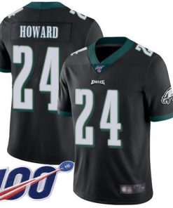 Nike Philadelphia Eagles #24 Jordan Howard Black Alternate Stitched NFL 100th Season Vapor Limited Jersey