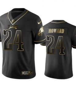 Nike Philadelphia Eagles #24 Jordan Howard Black Golden Limited Edition Stitched NFL Jersey