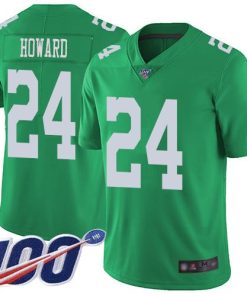 Nike Philadelphia Eagles #24 Jordan Howard Green Stitched NFL Limited Rush 100th Season Jersey