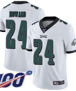 Nike Philadelphia Eagles #24 Jordan Howard White Stitched NFL 100th Season Vapor Limited Jersey