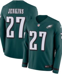 Nike Philadelphia Eagles #27 Malcolm Jenkins Midnight Green Team Color Stitched NFL Limited Therma Long Sleeve Jersey