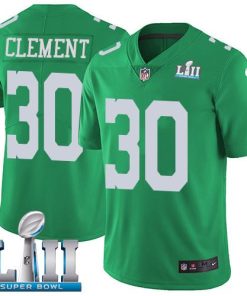 Nike Philadelphia Eagles #30 Corey Clement Green Super Bowl LII Stitched NFL Limited Rush Jersey