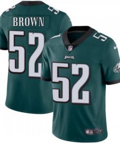 Nike Philadelphia Eagles #52 Asantay Brown Midnight Green Team Color Stitched NFL Vapor Untouchable Limited Jersey