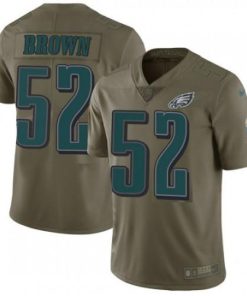 Nike Philadelphia Eagles #52 Asantay Brown Olive Stitched NFL Limited 2017 Salute To Service Jersey