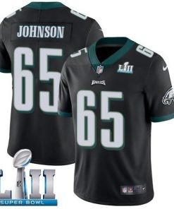 Nike Philadelphia Eagles #65 Lane Johnson Black Alternate Super Bowl LII Stitched NFL Vapor Untouchable Limited Jersey