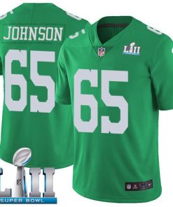 Nike Philadelphia Eagles #65 Lane Johnson Green Super Bowl LII Stitched NFL Limited Rush Jersey