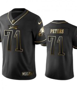 Nike Philadelphia Eagles #71 Jason Peters Black Golden Limited Edition Stitched NFL Jersey
