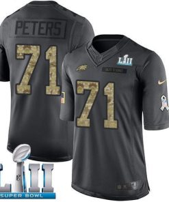 Nike Philadelphia Eagles #71 Jason Peters Black Super Bowl LII Stitched NFL Limited 2016 Salute To Service Jersey