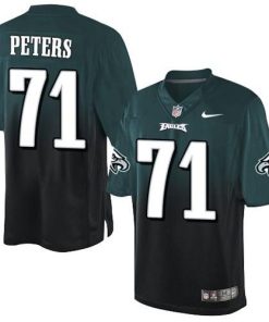 Nike Philadelphia Eagles #71 Jason Peters Midnight Green/Black Stitched NFL Elite Fadeaway Fashion Jersey