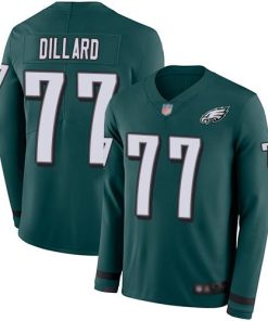 Nike Philadelphia Eagles #77 Andre Dillard Midnight Green Team Color Stitched NFL Limited Therma Long Sleeve Jersey