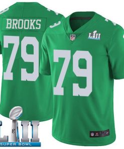 Nike Philadelphia Eagles #79 Brandon Brooks Green Super Bowl LII Stitched NFL Limited Rush Jersey