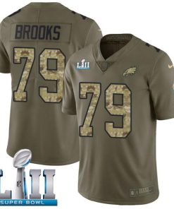 Nike Philadelphia Eagles #79 Brandon Brooks Olive/Camo Super Bowl LII Stitched NFL Limited 2017 Salute To Service Jersey