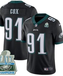 Nike Philadelphia Eagles #91 Fletcher Cox Black Alternate Super Bowl LII Champions Stitched NFL Vapor Untouchable Limited Jersey