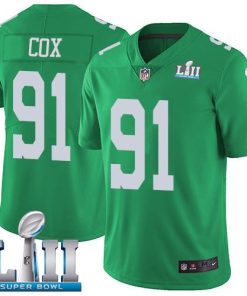 Nike Philadelphia Eagles #91 Fletcher Cox Green Super Bowl LII Stitched NFL Limited Rush Jersey
