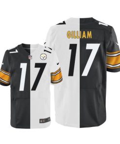 Nike Pittsburgh Steelers #17 Joe Gilliam White/Black Stitched NFL Elite Split Jersey