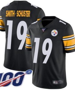 Nike Pittsburgh Steelers #19 JuJu Smith-Schuster Black Team Color Stitched NFL 100th Season Vapor Limited Jersey