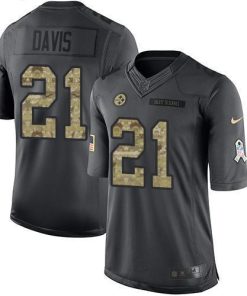 Nike Pittsburgh Steelers #21 Sean Davis Black Stitched NFL Limited 2016 Salute to Service Jersey