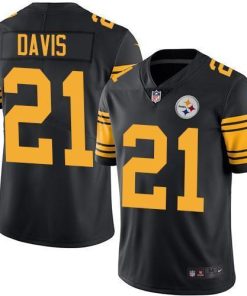 Nike Pittsburgh Steelers #21 Sean Davis Black Stitched NFL Limited Rush Jersey