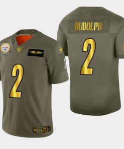 Nike Pittsburgh Steelers #2 Mason Rudolph Olive Gold 2019 Salute to Service NFL 100 Limited Jersey