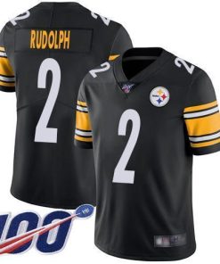 Nike Pittsburgh Steelers #2 Mason Rudolph Black Team Color Stitched NFL 100th Season Vapor Limited Jersey