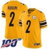 Nike Pittsburgh Steelers #2 Mason Rudolph Gold Stitched NFL Limited Inverted Legend 100th Season Jersey