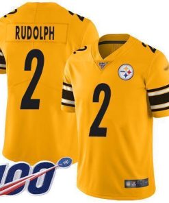 Nike Pittsburgh Steelers #2 Mason Rudolph Gold Stitched NFL Limited Inverted Legend 100th Season Jersey