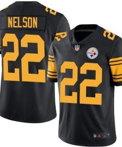 Nike Pittsburgh Steelers #22 Steven Nelson Black Stitched NFL Limited Rush Jersey