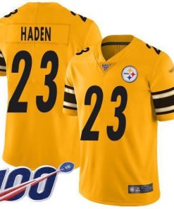 Nike Pittsburgh Steelers #23 Joe Haden Gold Stitched NFL Limited Inverted Legend 100th Season Jersey