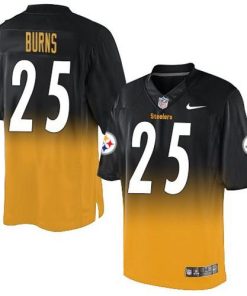 Nike Pittsburgh Steelers #25 Artie Burns Black/Gold Stitched NFL Elite Fadeaway Fashion Jersey