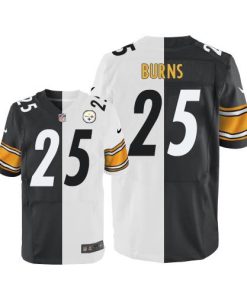 Nike Pittsburgh Steelers #25 Artie Burns White/Black Stitched NFL Elite Split Jersey