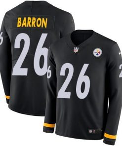 Nike Pittsburgh Steelers #26 Mark Barron Black Team Color Stitched NFL Limited Therma Long Sleeve Jersey