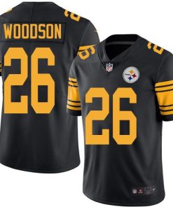 Nike Pittsburgh Steelers #26 Rod Woodson Black Stitched NFL Limited Rush Jersey