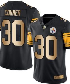 Nike Pittsburgh Steelers #30 James Conner Black Stitched NFL Limited Gold Rush Jersey