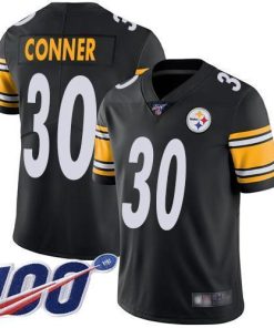 Nike Pittsburgh Steelers #30 James Conner Black Team Color Stitched NFL 100th Season Vapor Limited Jersey