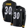 Nike Pittsburgh Steelers #30 James Conner Black Team Color Stitched NFL Limited Therma Long Sleeve Jersey