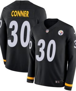 Nike Pittsburgh Steelers #30 James Conner Black Team Color Stitched NFL Limited Therma Long Sleeve Jersey