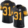 Nike Pittsburgh Steelers #31 Justin Layne Black Stitched NFL Limited Rush Jersey
