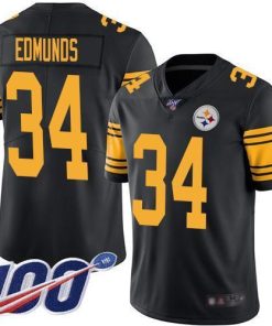 Nike Pittsburgh Steelers #34 Terrell Edmunds Black Stitched NFL Limited Rush 100th Season Jersey