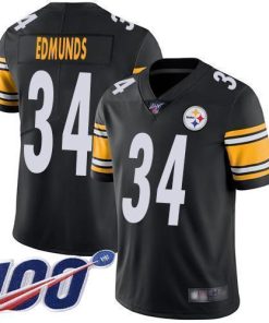 Nike Pittsburgh Steelers #34 Terrell Edmunds Black Team Color Stitched NFL 100th Season Vapor Limited Jersey
