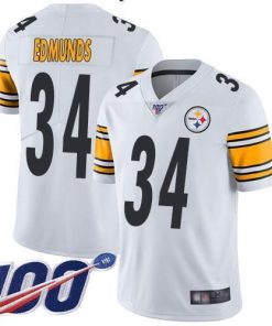 Nike Pittsburgh Steelers #34 Terrell Edmunds White Stitched NFL 100th Season Vapor Limited Jersey