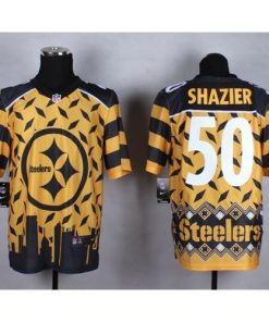 Nike Pittsburgh Steelers #50 Ryan Shazier Gold Stitched NFL Elite Noble Fashion Jersey