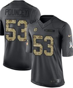 Nike Pittsburgh Steelers #53 Maurkice Pouncey Black Stitched NFL Limited 2016 Salute to Service Jersey