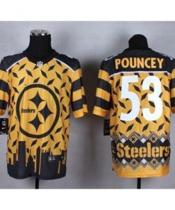 Nike Pittsburgh Steelers #53 Maurkice Pouncey Gold Stitched NFL Elite Noble Fashion Jersey