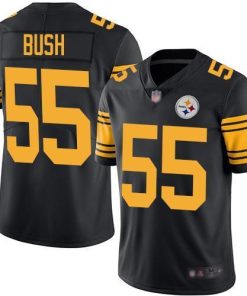 Nike Pittsburgh Steelers #55 Devin Bush Black Stitched NFL Limited Rush Jersey