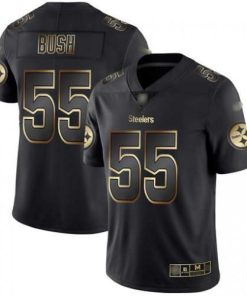 Nike Pittsburgh Steelers #55 Devin Bush Black/Gold Stitched NFL Vapor Untouchable Limited Jersey