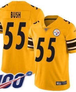 Nike Pittsburgh Steelers #55 Devin Bush Gold Stitched NFL Limited Inverted Legend 100th Season Jersey