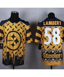 Nike Pittsburgh Steelers #58 Jack Lambert Gold Stitched NFL Elite Noble Fashion Jersey