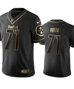Nike Pittsburgh Steelers #71 Matt Feiler Black Golden Limited Edition Stitched NFL Jersey